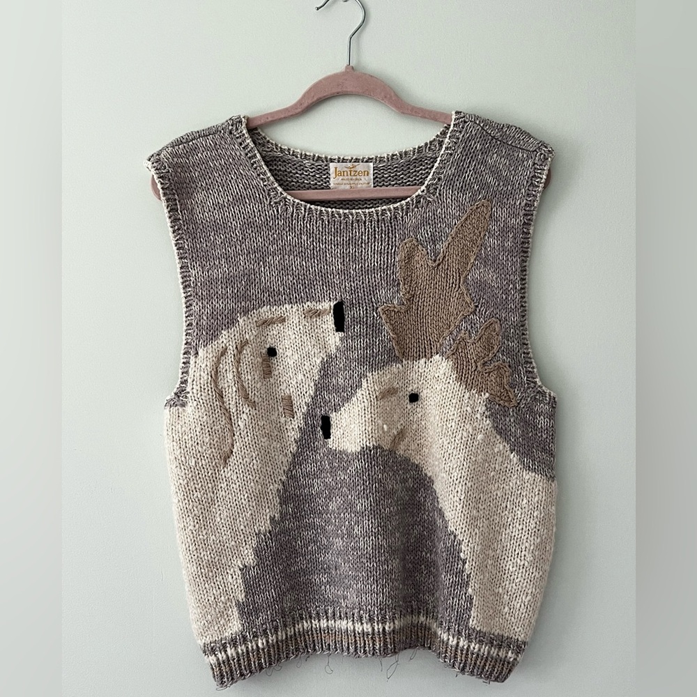 Vintage 80s Jantzen Sport Arctic Polar Bear Moose Vest